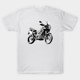 CRF1100L Africa Twin Adventure Bike Black and White T-Shirt